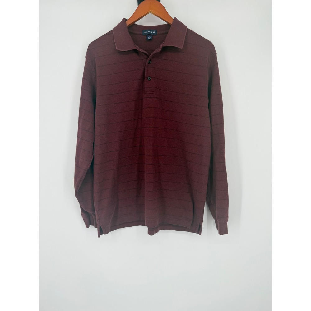 Lands End Mens Polo Shirt Large Preppy Classic Americana Heritage Old Money Dad